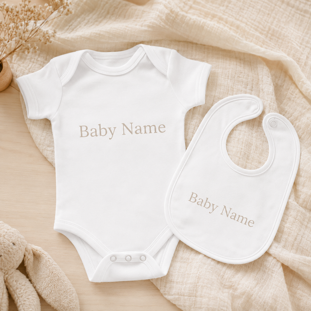 Baby Starter Set Body und Grykore personalisiert - realistische Produktfoto