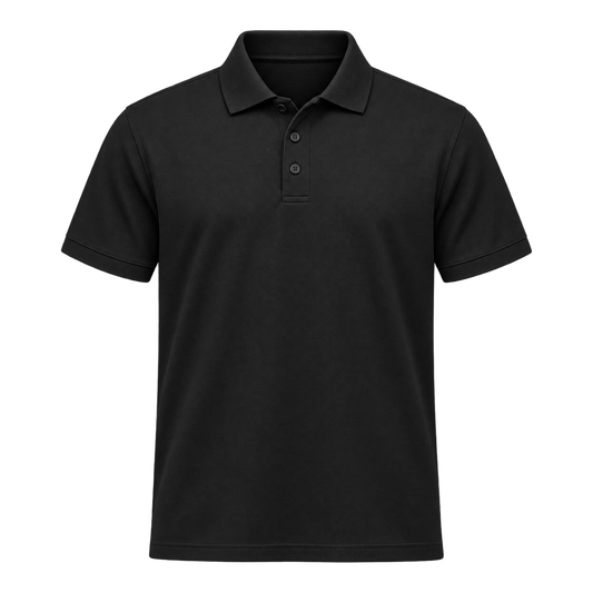 poloshirt schwarz – Vorderseite
