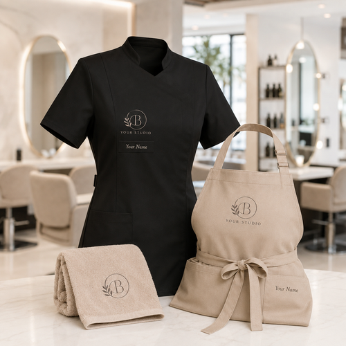 Salon Uniform personalisieren für Friseur Kosmetik und Beauty Studio