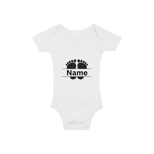 Babybody mit Fußabdruck & Namen