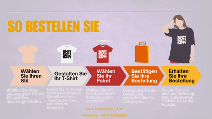 Personalisierbares T-Shirt – Damen, Herren & Kinder | Hobby Zeit 1991