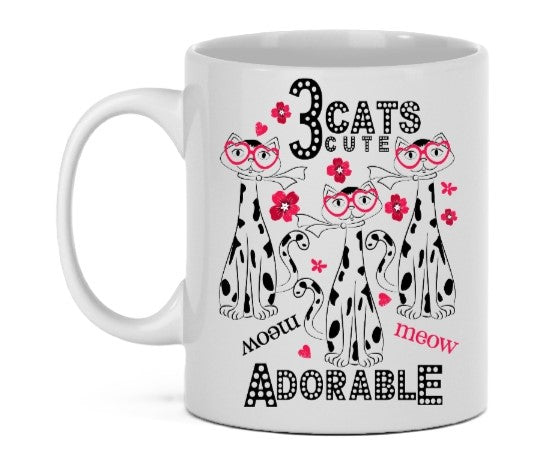 Tassen  „3 Cats – Cute & Adorable“ – für Katzenliebhaber