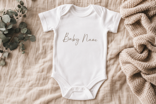 Baby Body für Neugeborene personalisieren mit Name, Datum oder Motiv