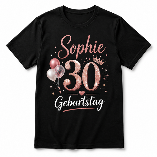 Geburtstag T-Shirt personalisieren mit Name Alter und Motiv