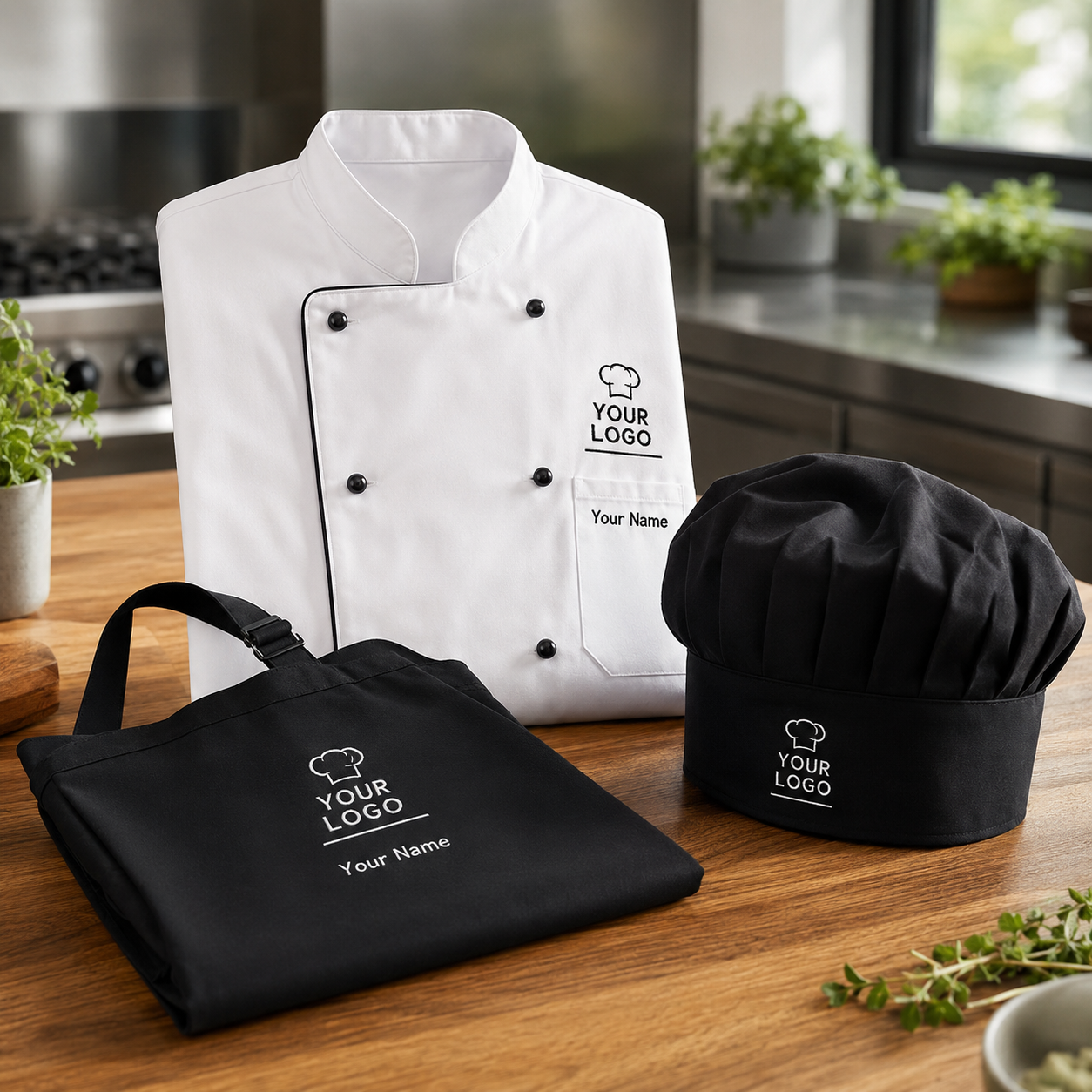 Personalisierte Küchen und Gastronomie Uniformen mit Logo