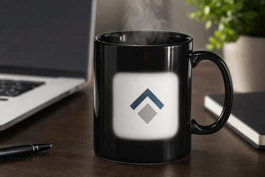 Magic Firmen Tasse mit Logo - realistische Produktfoto
