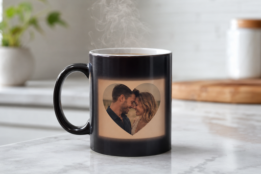 Magic Fototasse schwarz mit Wärmeeffekt - realistische Produktfoto