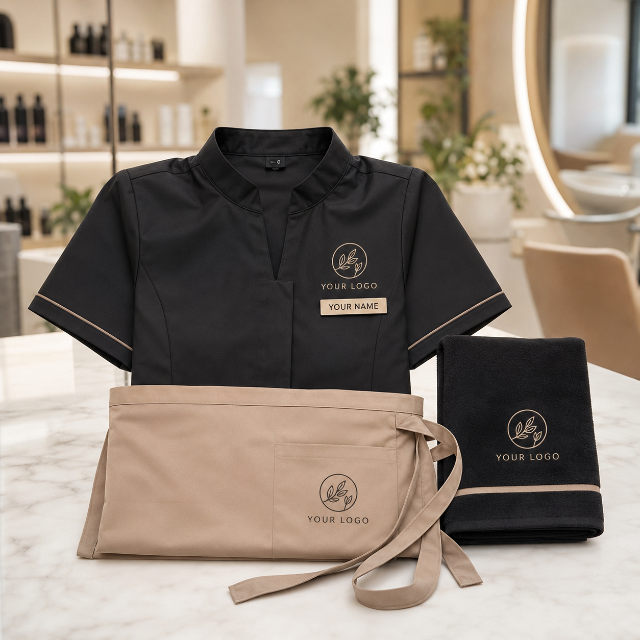 Personalisierte Friseur Schürze mit Logo