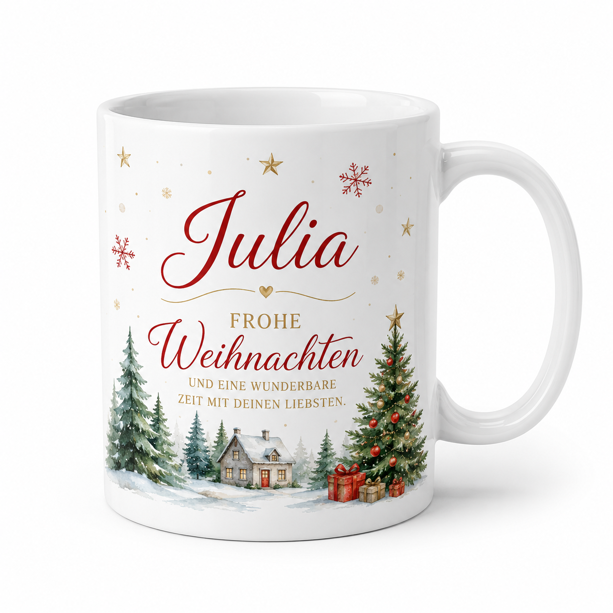 Weihnachtstasse mit Foto Name oder Spruch personalisieren